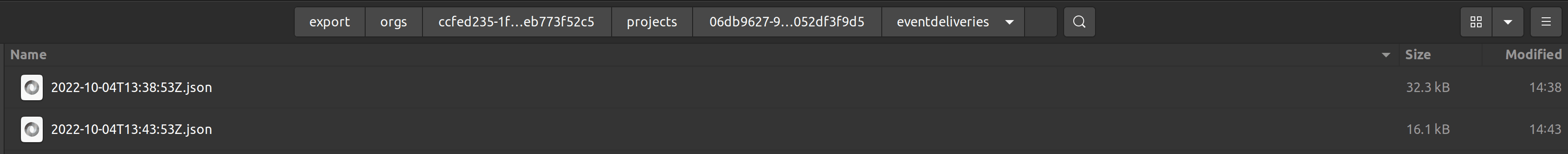 Events files