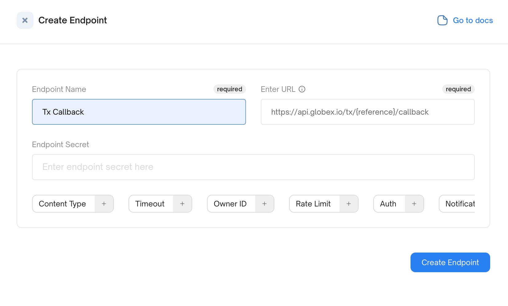 Endpoint URL templates