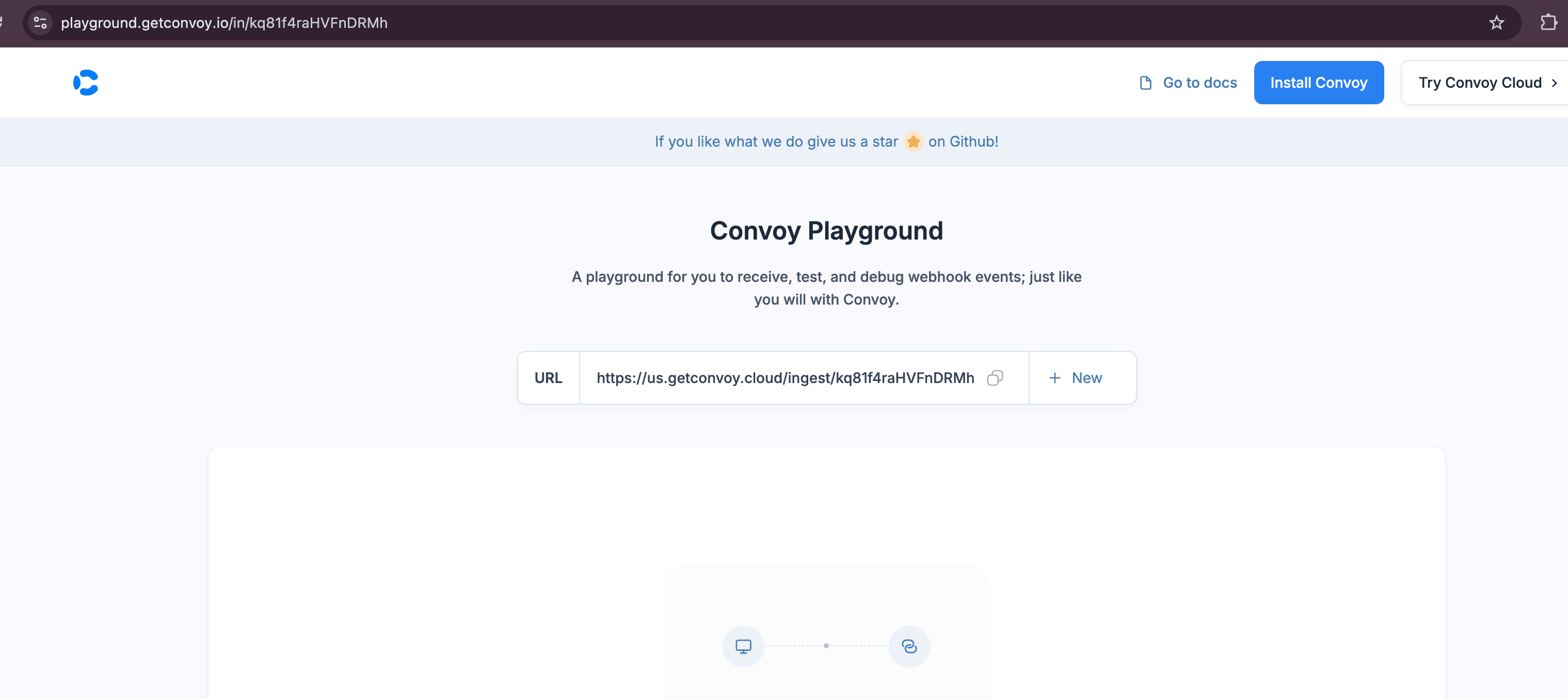 Generating a temporary endpoint URL in Convoy Playground