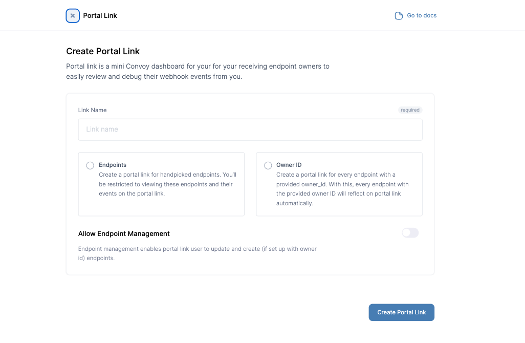 Create portal link