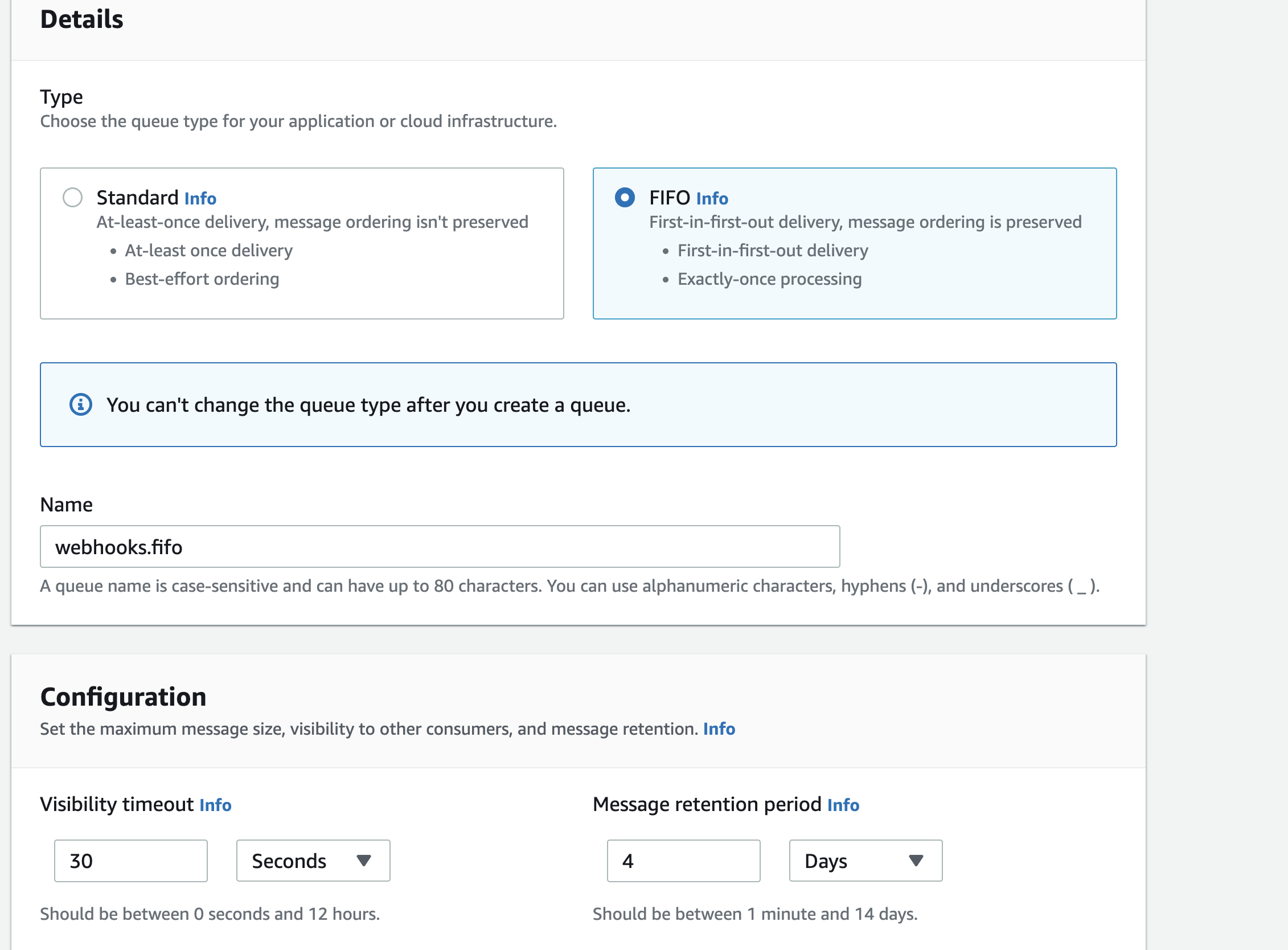 create sqs queue