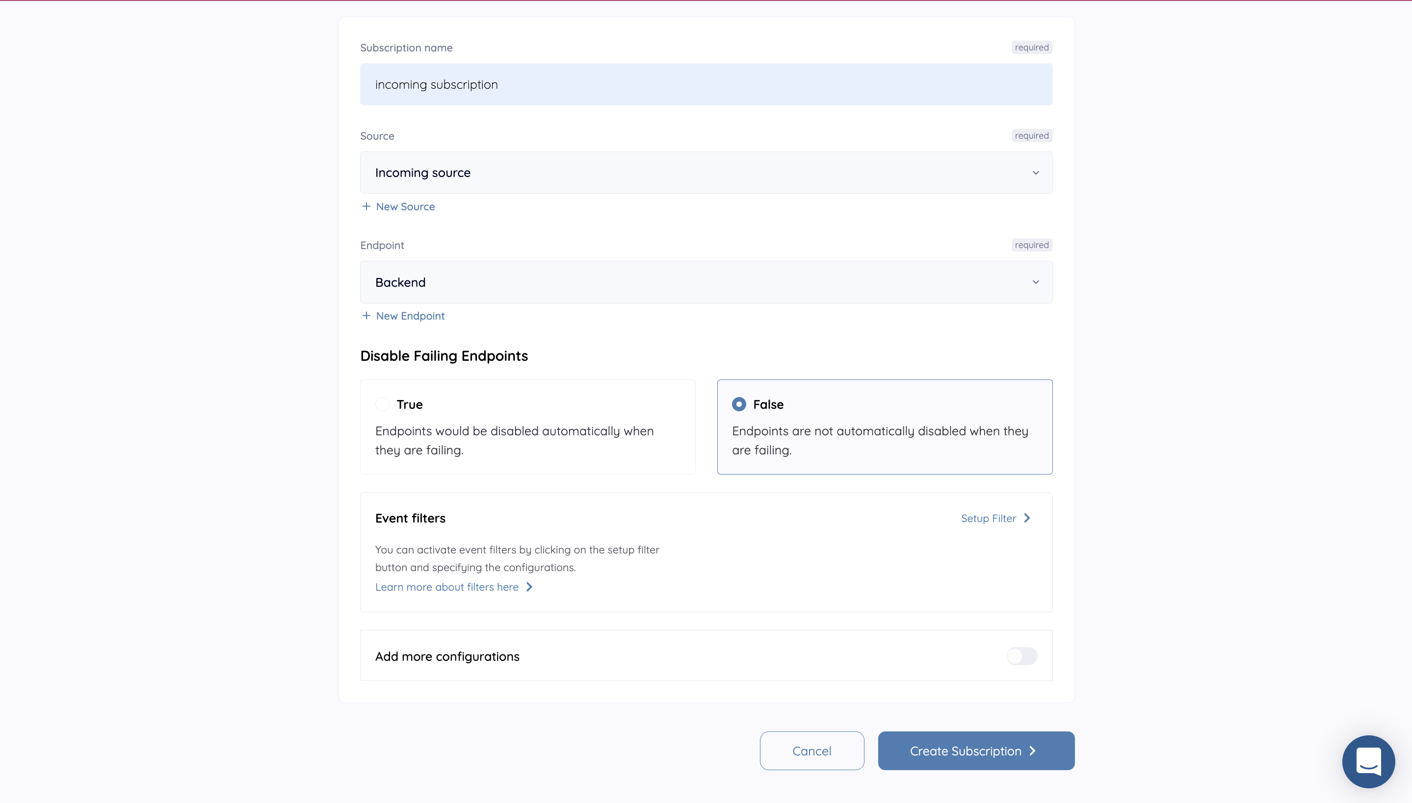 Create a subscription
