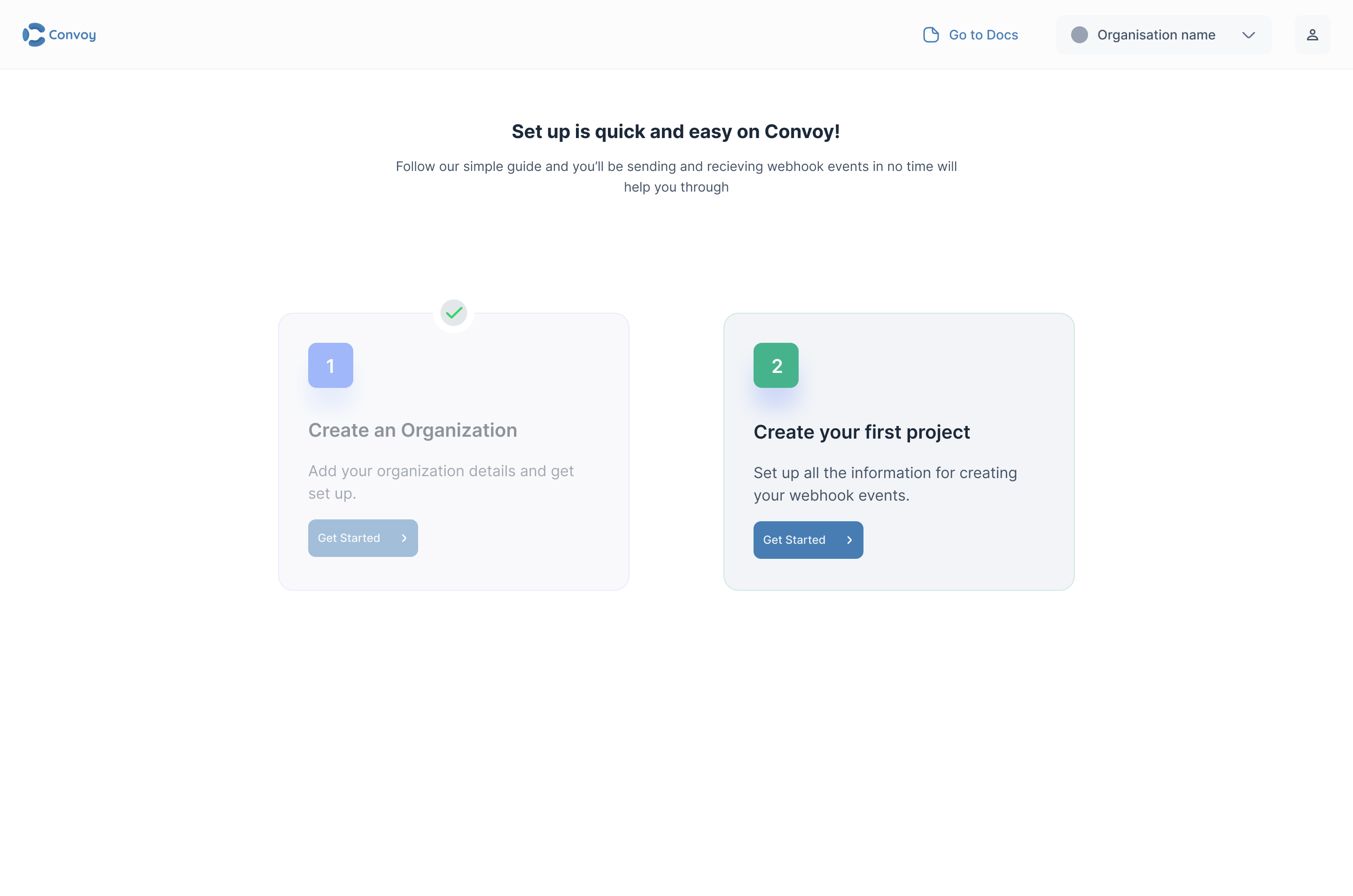 Organisation dashboard