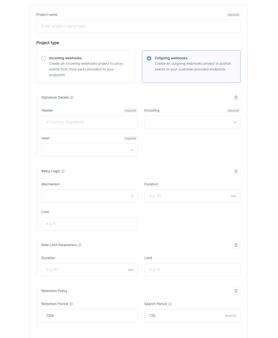 Project configurations