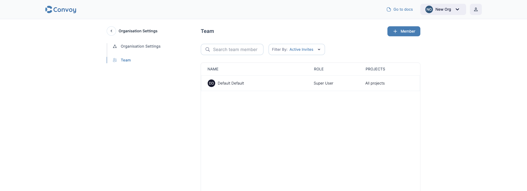 Team page